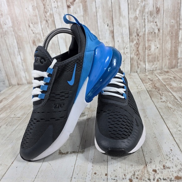 Nike Air Max 270 Black Photo Blue White Sneakers 943345-034 Womens 7.5 Youth 6Y - Picture 5 of 8
